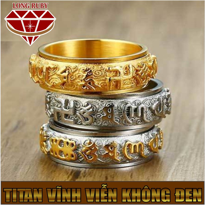 NHẪN BÁT NHÃ TÂM KINH TITAN TRẮNG CHỮ VÀNG