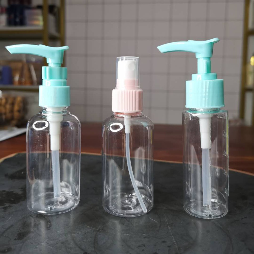 Chai/ Lọ chiết mỹ phẩm nhựa Pet có vòi nhấn 50ml/100ml MolangShop