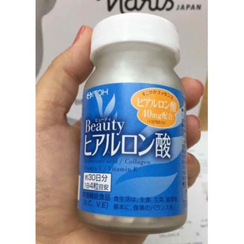 Viên uống cấp nước, trắng da căng mọng Itoh Beauty Hyaluronic Acid Collagen 120 viên - Hàng công ty