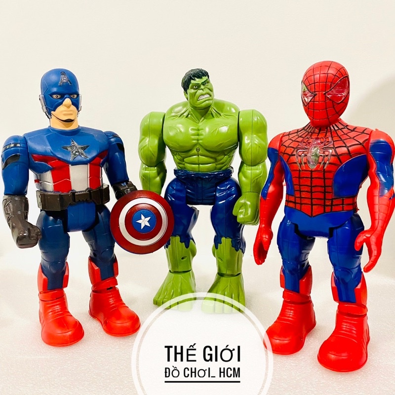 [HOT- CỬ ĐỘNG] Đồ chơi siêu anh hùng Marvel Hulk Người khổng lồ xanh, Spider man Người nhện, Captain American Đội trưởng