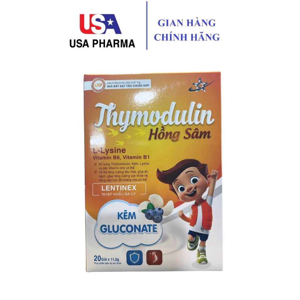Thymodulin Hồng Sâm - Hỗ Trợ Tăng Cường Sức Khỏe Nâng Cao Sức Đề Kháng - Hộp 20 gói x 11,2g