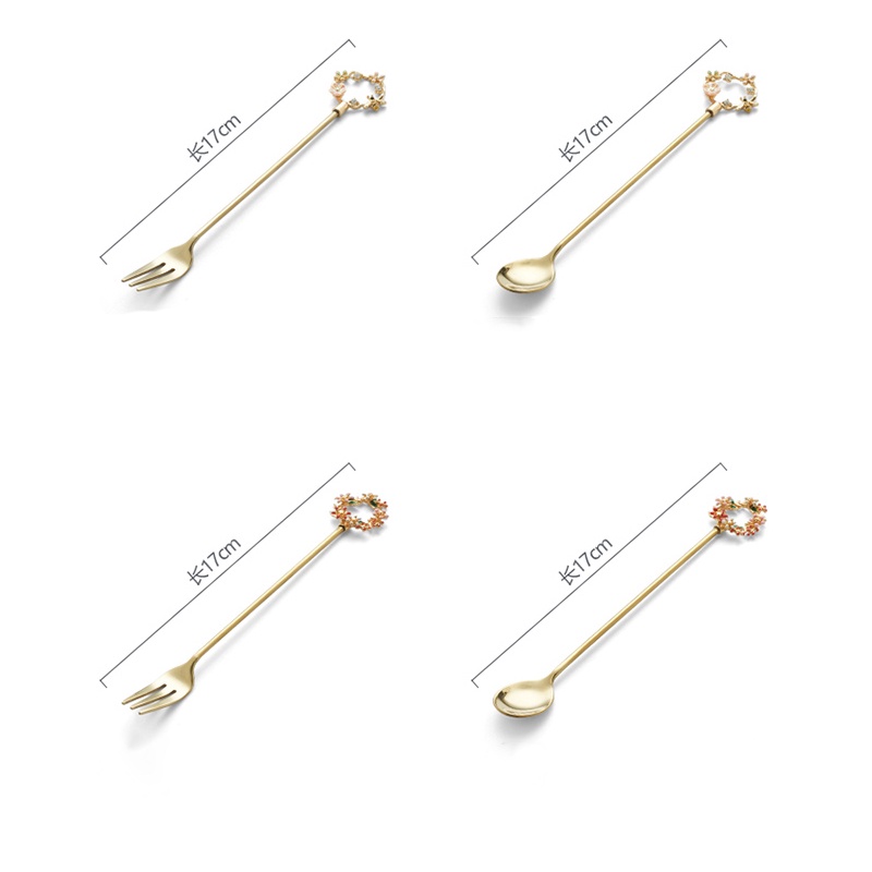 Bộ 2 Muỗng Nĩa Bằng Thép Không Gỉ Phong Cách Giáng Sinh