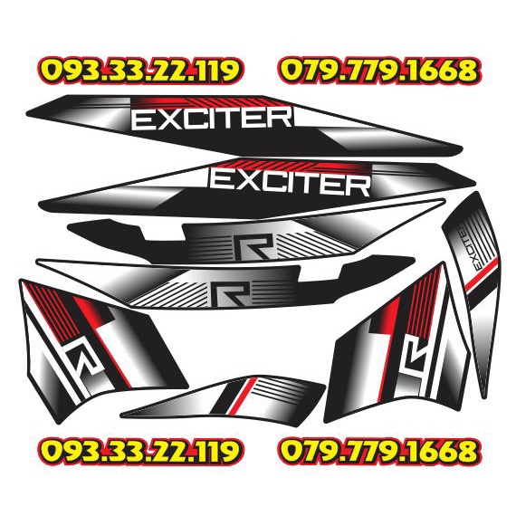Tem Rời Ex 135R Zin 2011 Dán Xe Đen