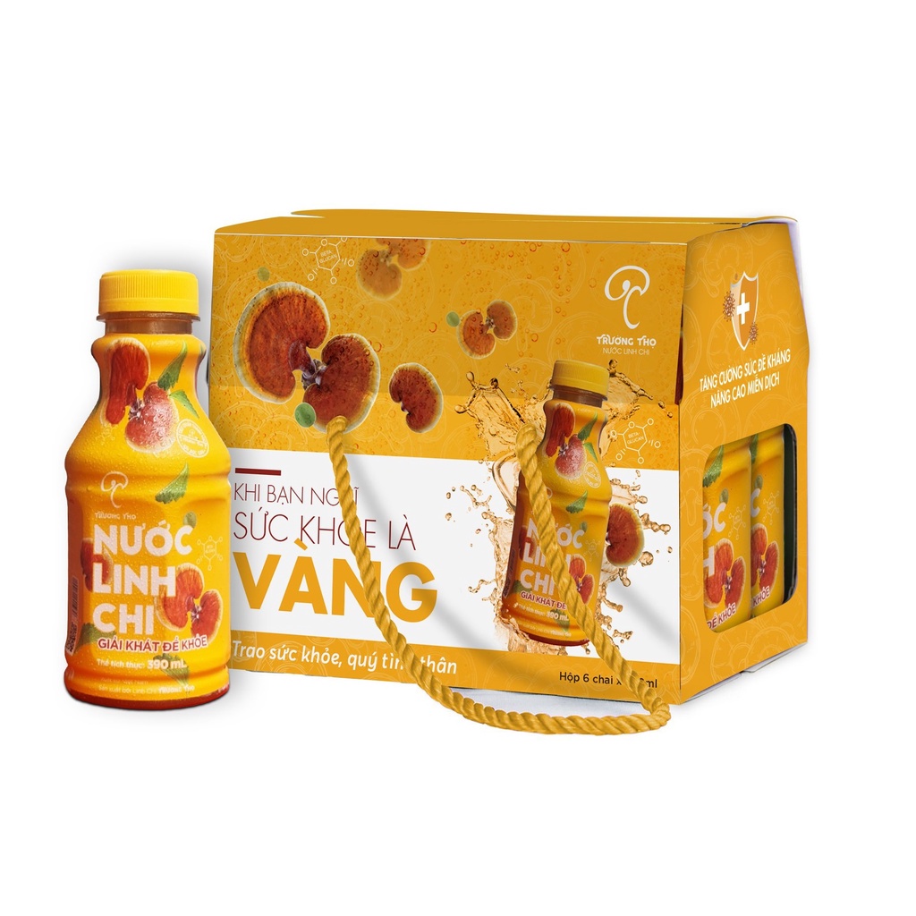 Combo 6 chai nước uống nấm Linh Chi Trường Thọ chai 390m