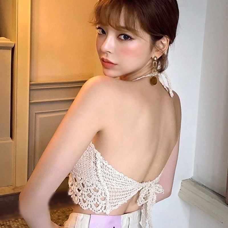 Áo Bra Len Móc Xuyên Thấu Thời Trang Đi Biển Quyến Rũ Dành Cho Nữ