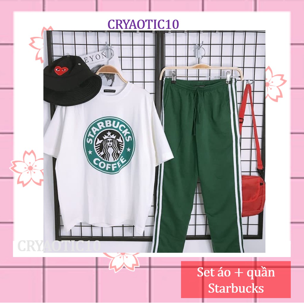 Set 1 áo tay lửng+ 1 quần thun xanh 3 sọc 3 line unisex cryaotic10