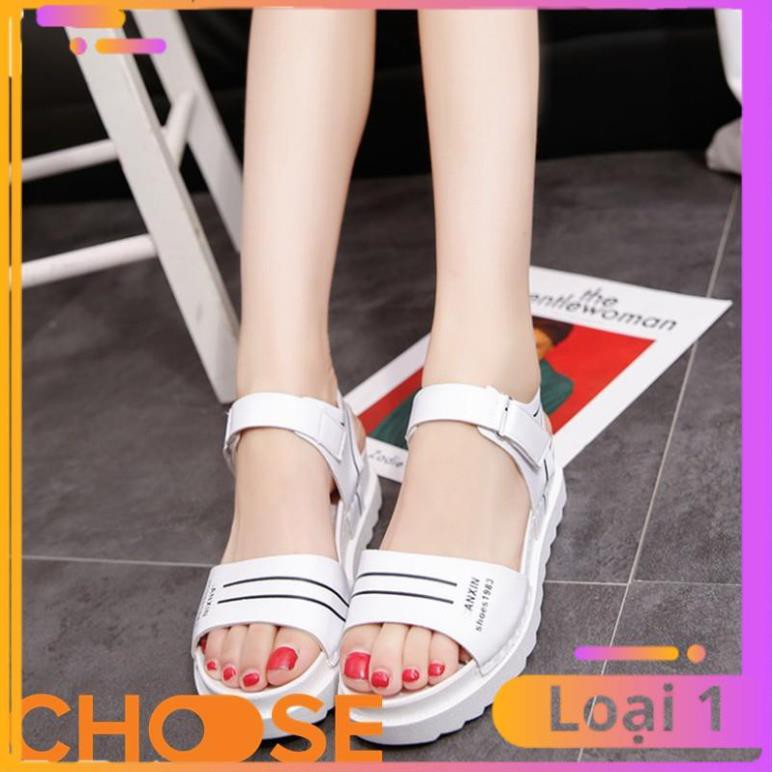 Giày Nữ Giày Sandal Nữ Quai Ngang Choose Dán Đế Cao Su Tăng Chiều Cao Cho Học Sinh G13K3