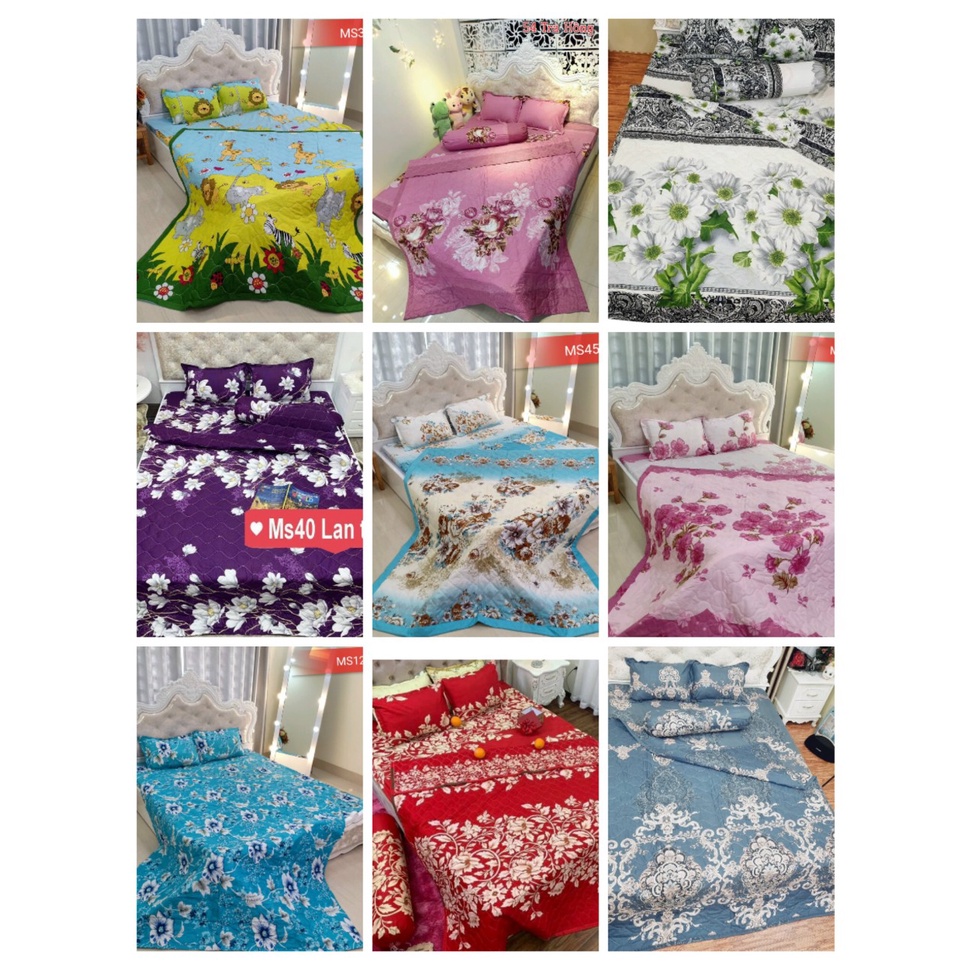 Bộ ga kèm đôi vỏ gối poly cotton siêu ngộ nghĩnh m6 hoặc m8 (được chọn mẫu)