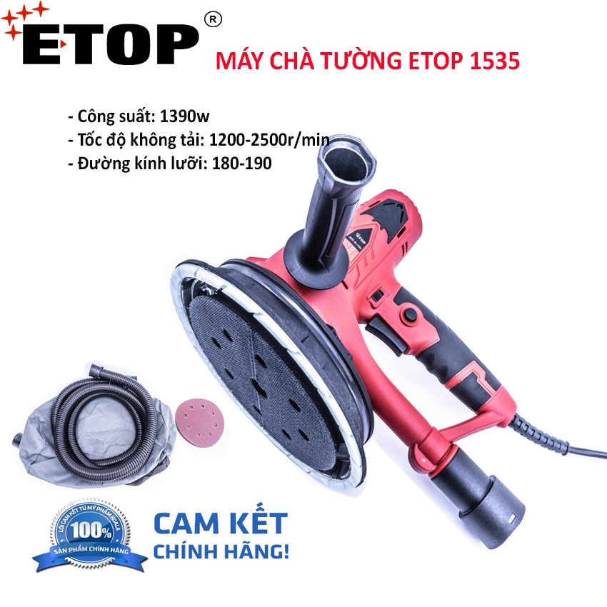 Máy chà tường, máy xoa tường ETOP SL1535 có hút bụi - công suất 1390W