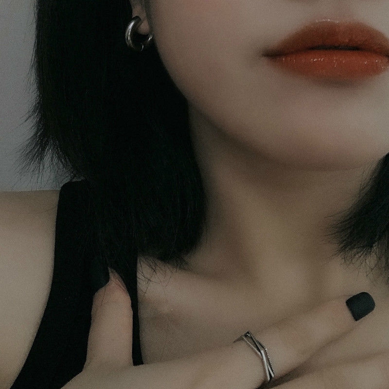 Khuyên tai hình tròn bằng thép titan phong cách hip-hop thời trang cá tính