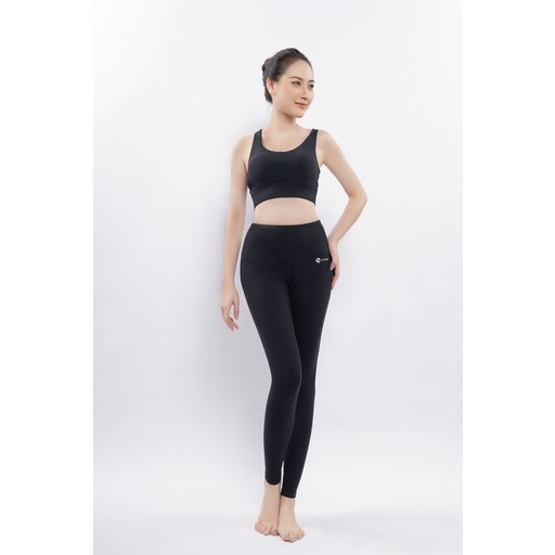 Bộ Đồ Tập Gym Yoga Livan Soft Lavish Màu Đen Tặng Kèm Mút Ngực Cao Cấp