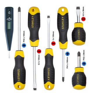 Bộ tuốc nơ vít đa năng cao cấp 6 cây tặng kèm bút thử điện stanley stmt66679 - chính hãng