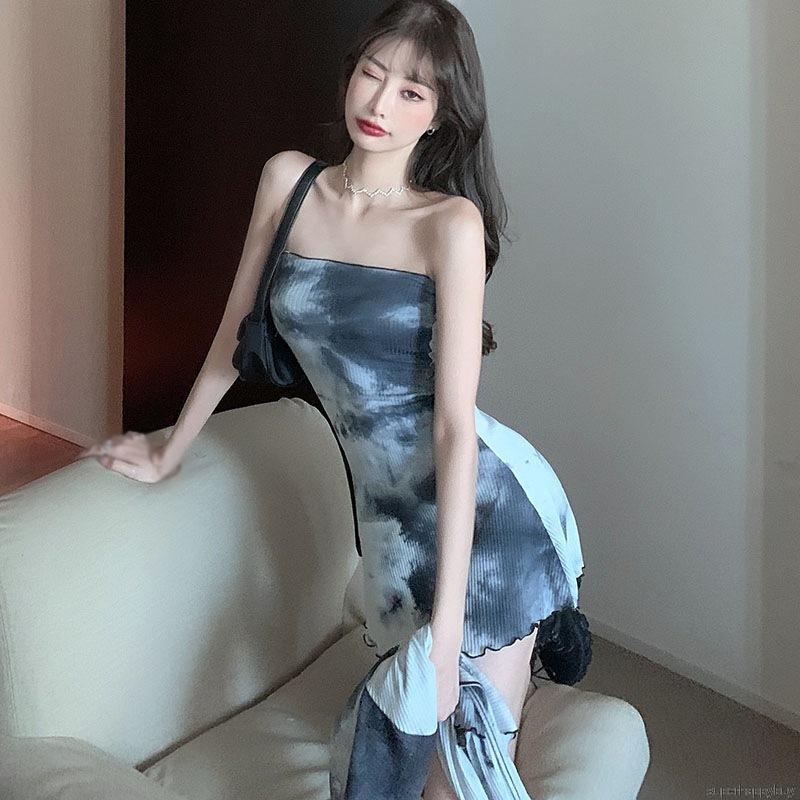 Bộ áo khoác cardigan + đầm in họa tiết thời trang phong cách mùa thu