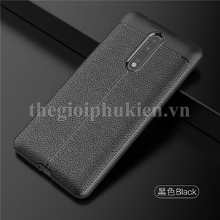 Ốp lưng Nokia 8 silicon giả da, chống sốc Auto Focus