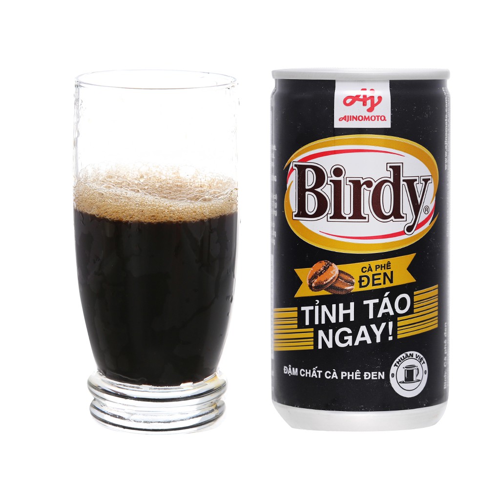 6 lon cà phê đen Birdy 170ml
