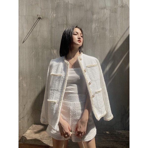 WHITELAZZ | Set áo blazer quần shorts - Daisy Tweed Set