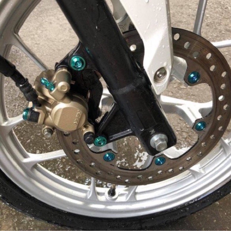 Ốc Titannium 8li25 Dù Mỏng Gắn Đĩa Các Loại Xe