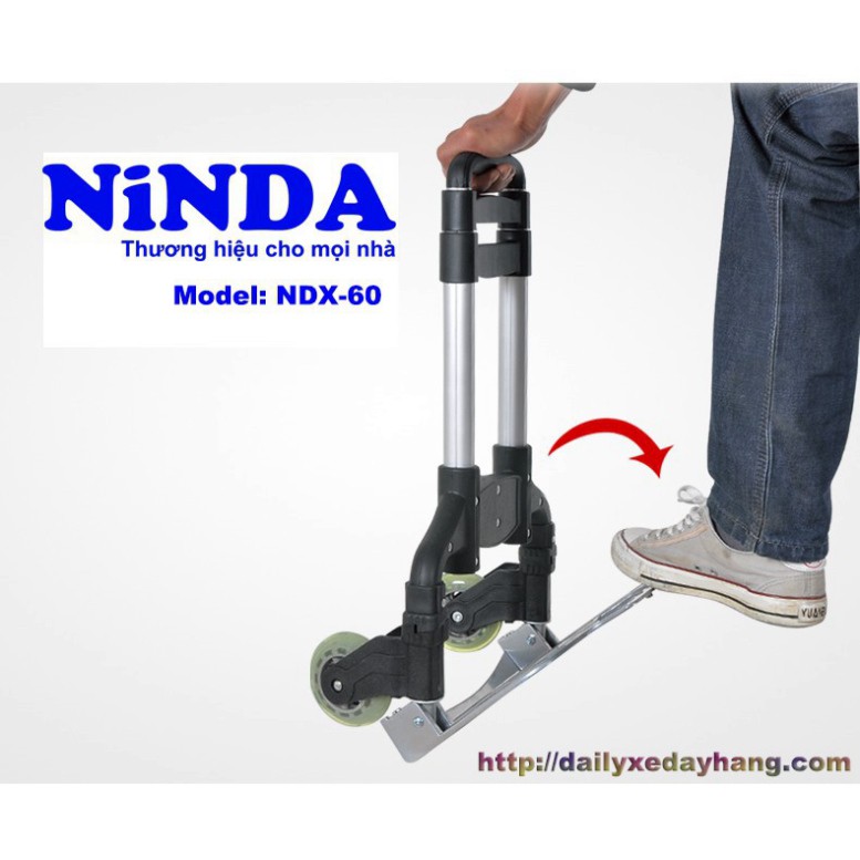 Hot Xe đẩy hàng 2 bánh gấp gọn NiNDA NDX-60 Mới 2021