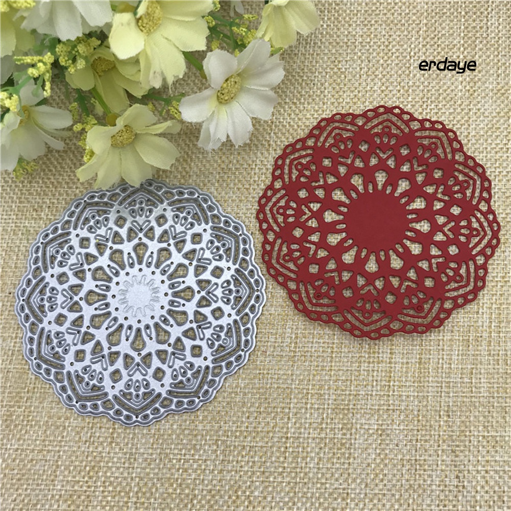 Khuôn mẫu tròn họa tiết ren hoa cắt thẻ trang trí sổ tay thủ công