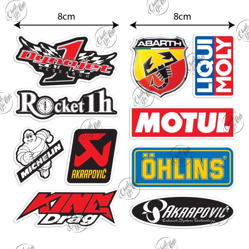 Bộ 20/40 logo decal tem xe chống nước chất lượng cao MS 36.2