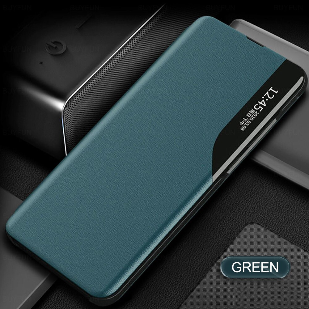 Bao da điện thoại nắp gập từ tính kiêm giá đỡ cho Samsung Galaxy S8 S9 S10 Lite S20 Fe Plus Note 20 Ultra 10 9 8