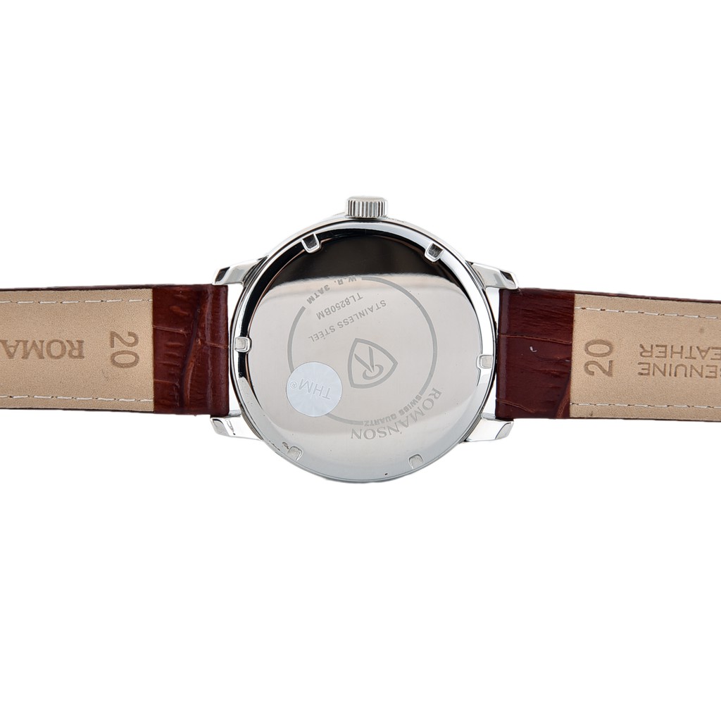 Đồng hồ Romanson Men Watch TL8250BMWWH nam máy Thụy Sĩ mặt mỏng chống nước, dây da cao cấp chính hãng