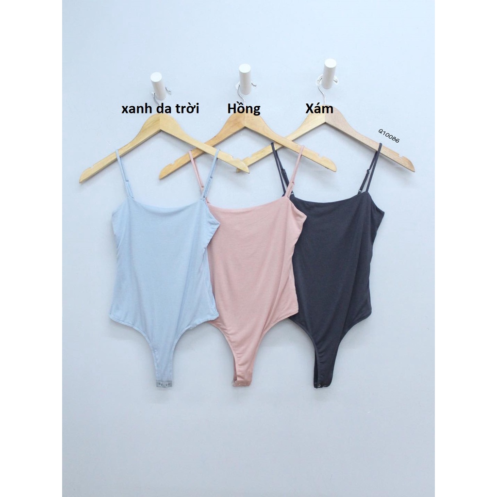 Q10086 - Bodysuit thun 2 dây Double Zero trơn