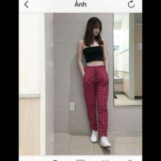 Quần baggy kẻ caro