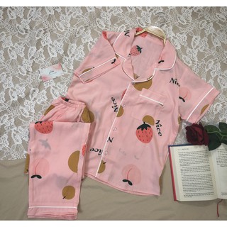 Đồ Bộ Pijama - Bộ lụa đũi tơ dài tay hoạ tiết Cao cấp