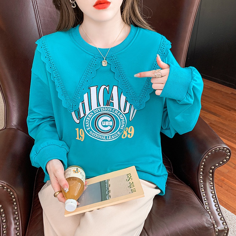 Áo Sweater Mỏng Cổ Búp Bê Phối Ren Thời Trang Thu Đông 2022 Cho Nữ