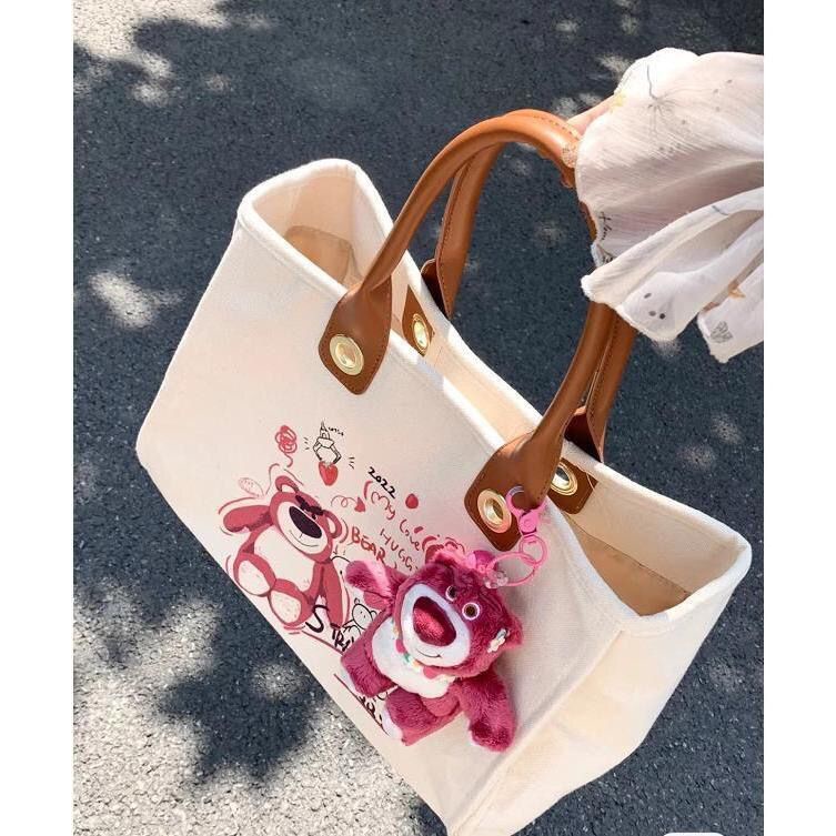 Túi xách Dâu Gấu Túi vải Chỉ huy Túi vai sinh viên của sinh viên 30 X 36 X 20