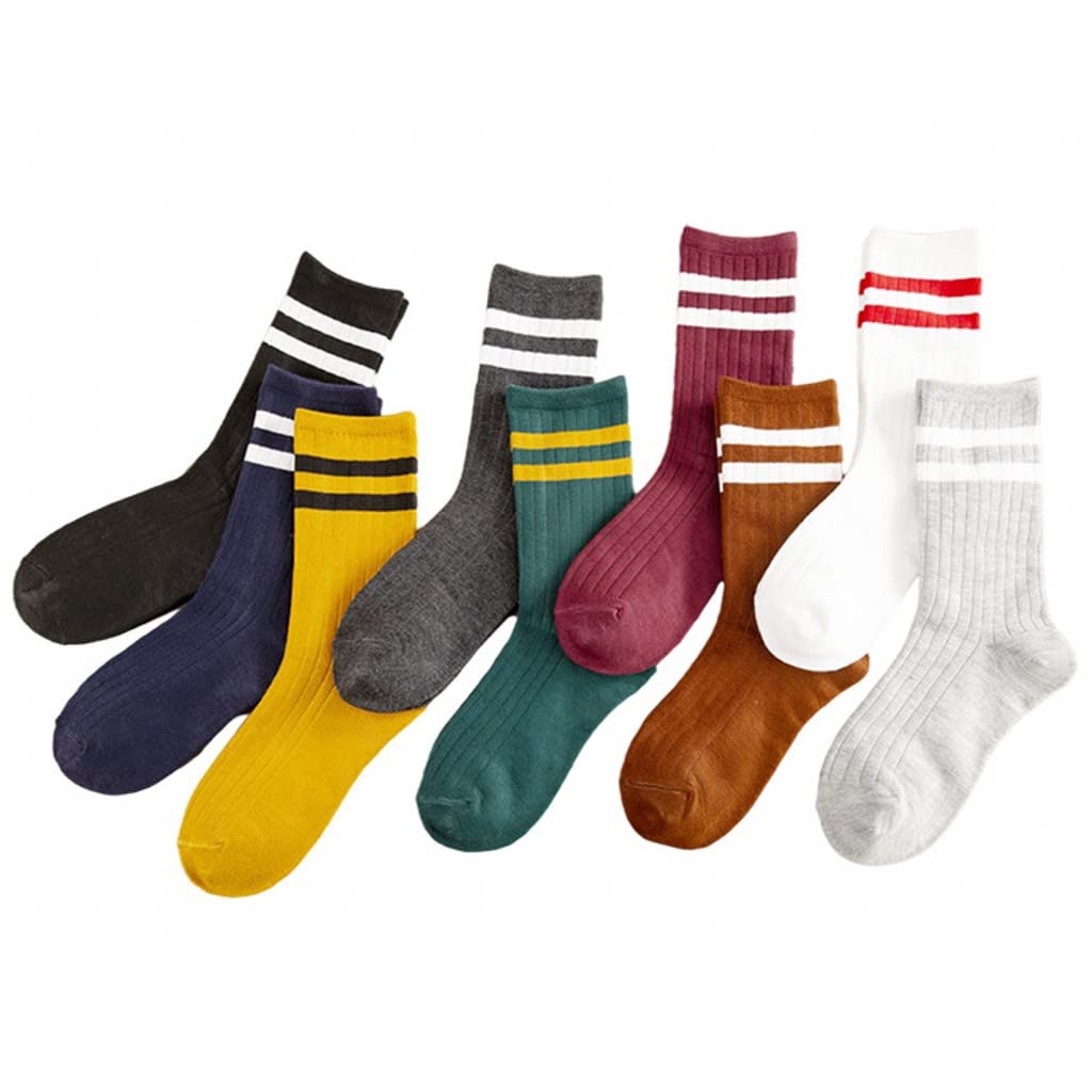 Vớ Thể Thao Dài Đến Mắt Cá Chân Vải cotton Kẻ Sọc 6 Màu Thời Trang Xuân Thu Cho Nữ