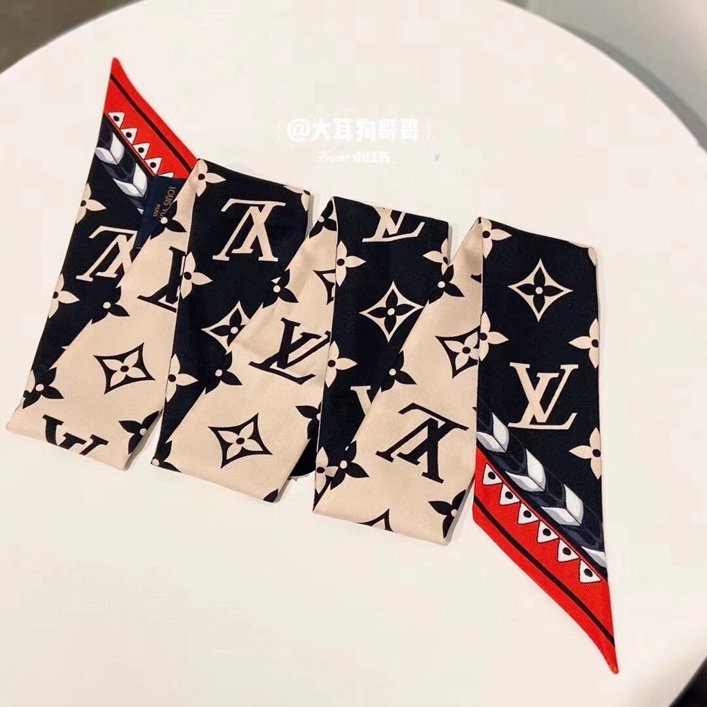 Khăn Quàng Cổ / Khăn Tay / Túi Xách Bằng Lụa Họa Tiết Chữ Màu Đen Thời Trang Cho Nữ