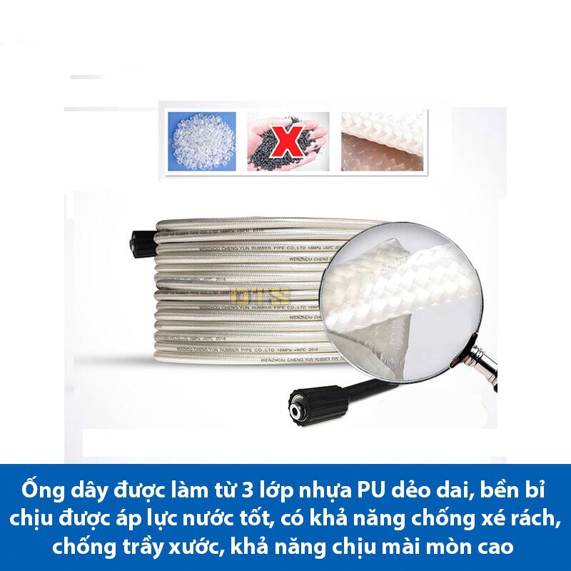 Dây 15m rửa xe áp lực cao