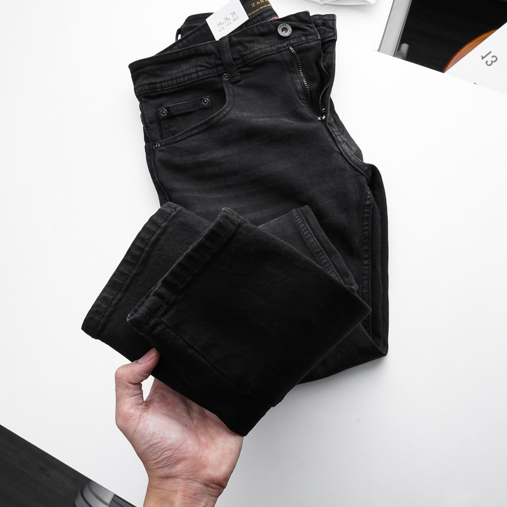 Quần jean dài nam Zara xám đen wash (Form Slimfit,chất vải co dãn,ống quần 15 - 17cm) - JZR 529 | BigBuy360 - bigbuy360.vn