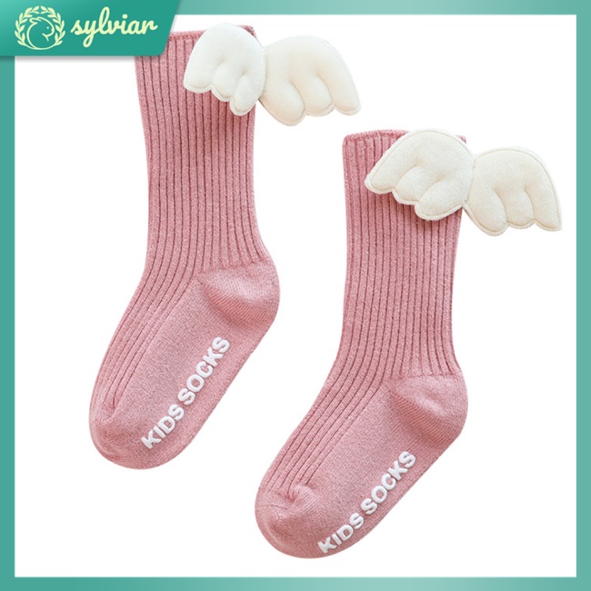Vớ Cotton Chống Trượt Họa Tiết Hoạt Hình Có Cánh Cho Bé Từ 0-5 Tuổi