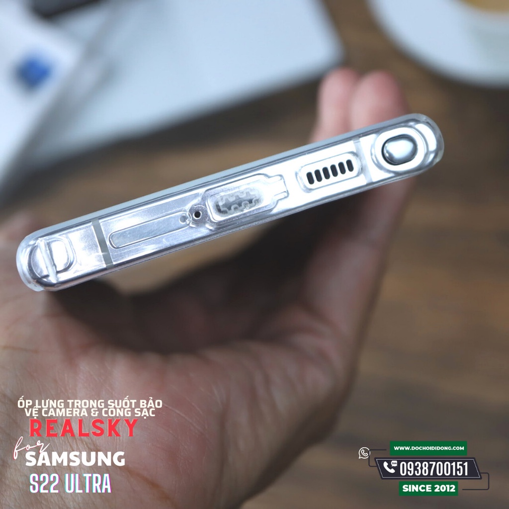 Ốp lưng Samsung S22 Ultra Realsky Dẻo Trong