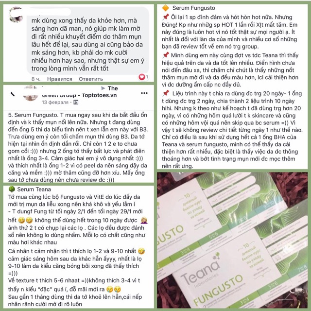 Serum Teana Fungusto 20ml chứa chiết xuất nấm men cải thiện da