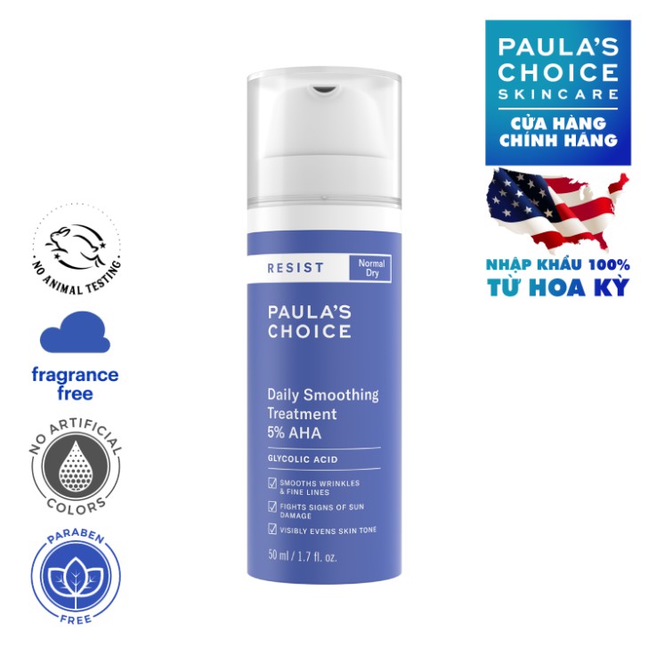 Tẩy tế bào chết Paulas Choice AHA 5% làm mềm da - Paula's Choice Resist Daily Smoothing Treatment With 5% AHA 50ml