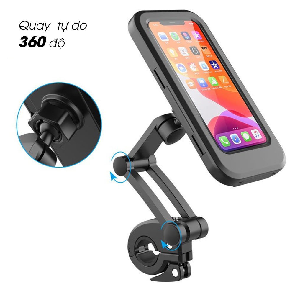 Giá đỡ điện thoại xe đạp, kẹp điện thoại xe đạp thể thao gắn trên ghi đông moto xe máy chống nước