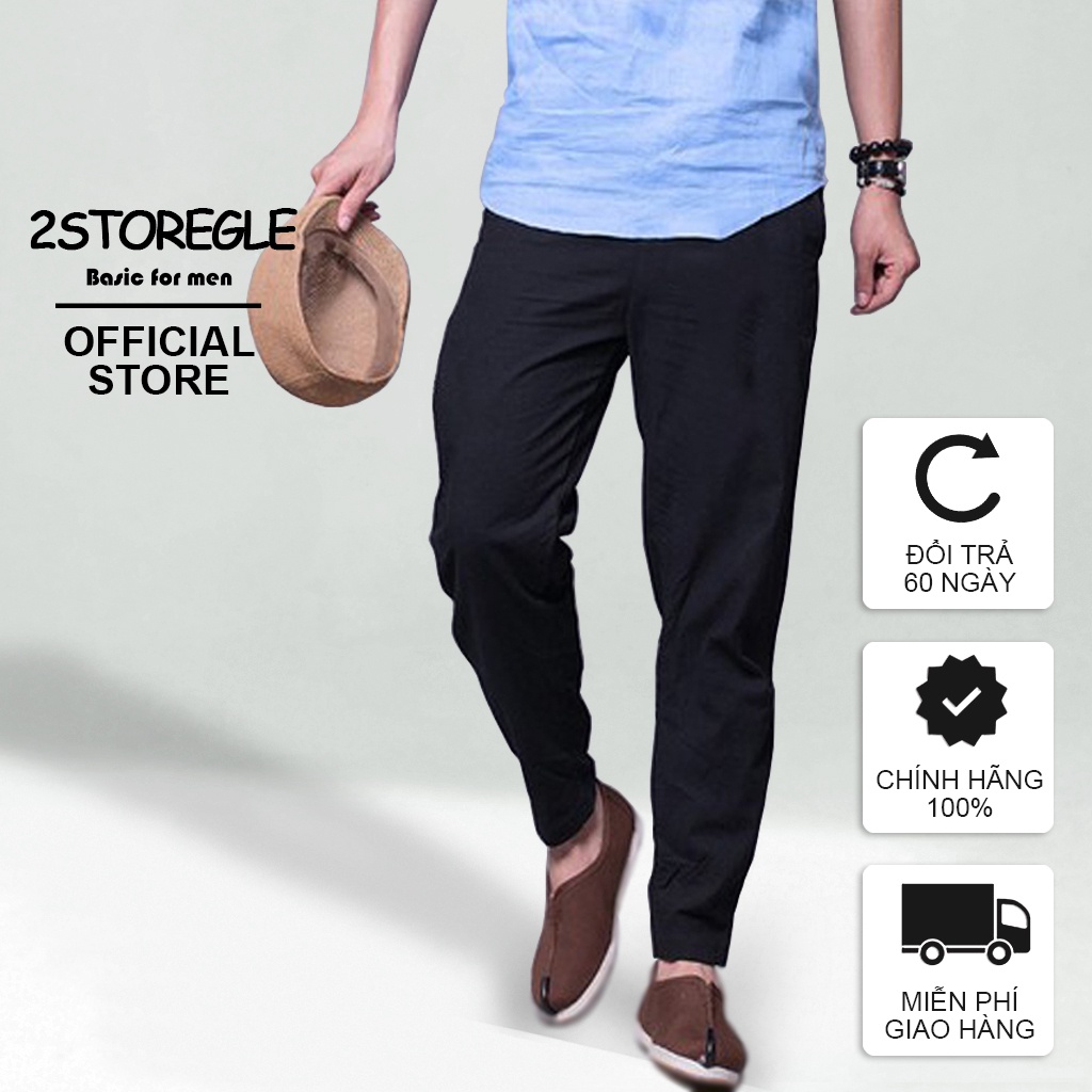 Quần Đũi Nam Đen Xám 2STOREGLE Dáng Vừa Chất Mịn Mát Thời Trang Trẻ Trung Vải Đẹp