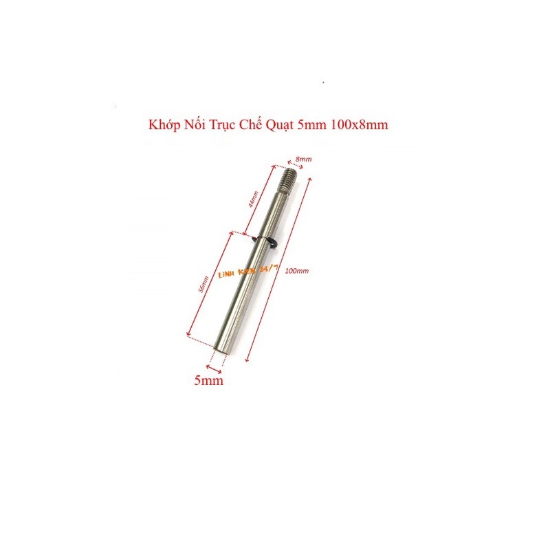 Khớp Nối Trục 5mm 100x8mm Chế Quạt Bàn, Quạt Hộp