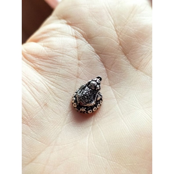 Charm thiềm từ tài lộc bạc s925 size 9*10mm mic vòng vĩnh viễn bảo hành bạc