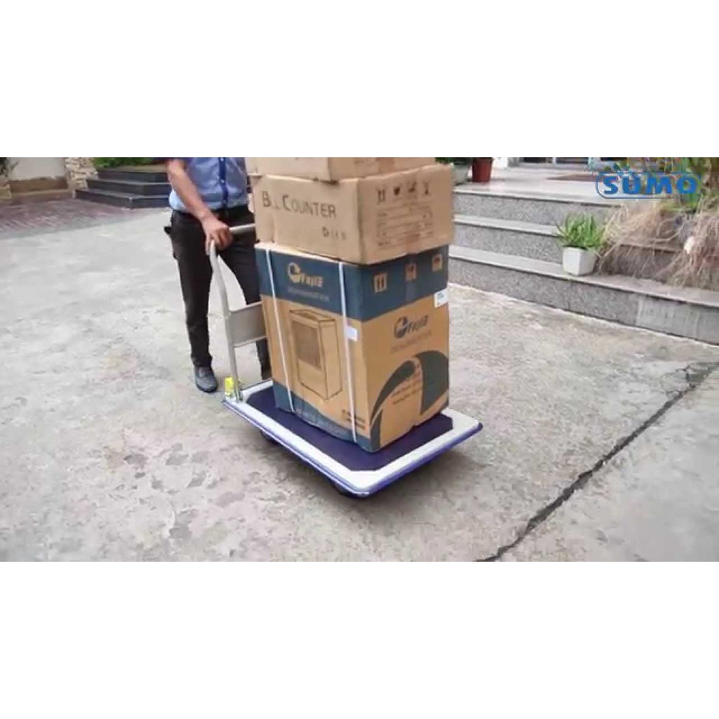 Xe đẩy kéo hàng 4 bánh gấp gọn chở 150kg sàn thép chịu lực nhập khẩu giá rẻ ADVINDEQ TL-150 bảo hành 1 năm