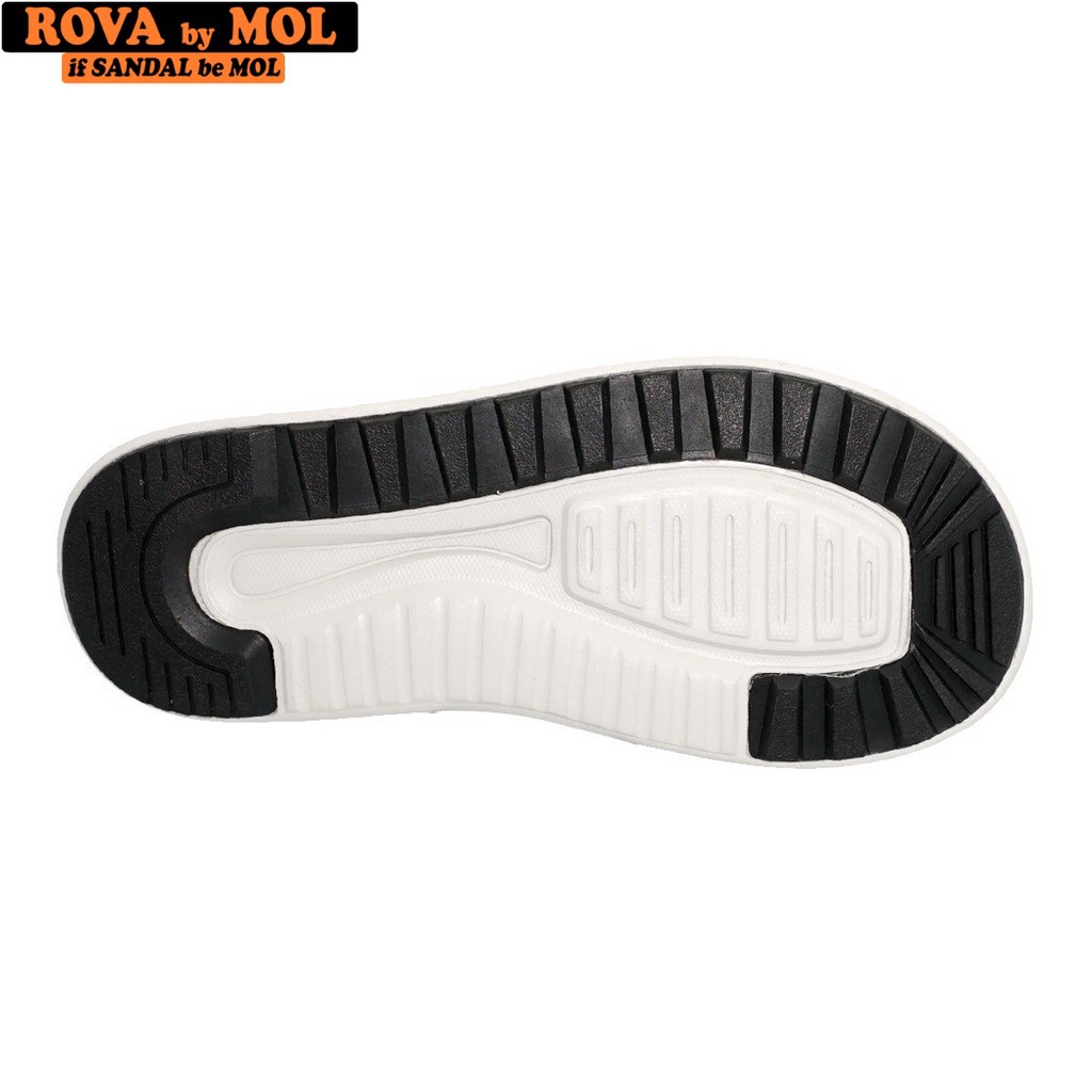 Giày sandal nữ hiệu Rova 3 quai ngang có thể tháo rời quai hậu đi học màu đen RV3408