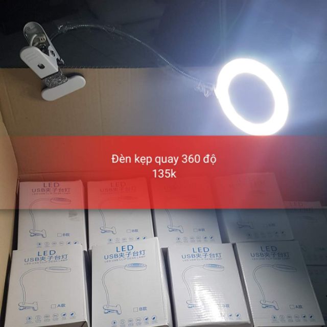 Đèn led kẹp quay 360°