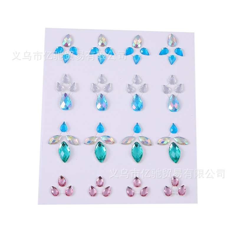 Miếng Dán Trang Điểm Mắt / Lông Mày Hình Viên Kim Cương DIY