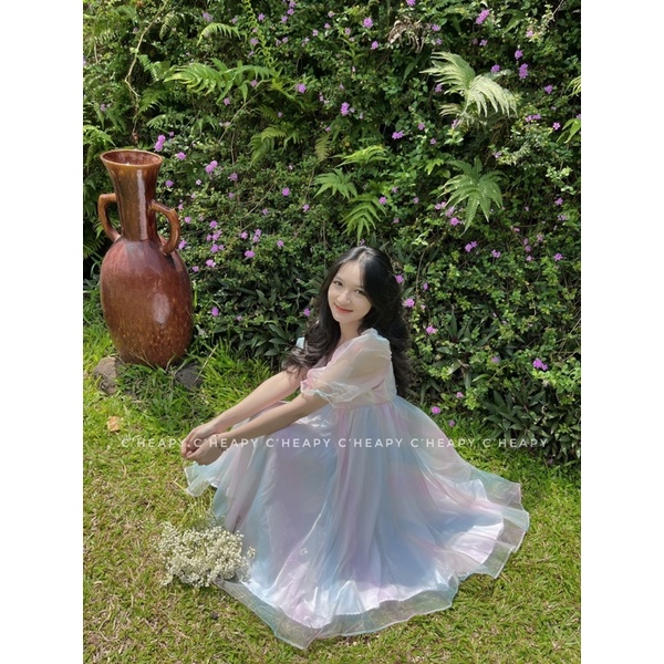Đầm babydoll Rainbow công chúa 💓CHEAPY STORE 💓 FREESHIP💓 mặc dự tiệc, sinh nhật, kỉ yếu