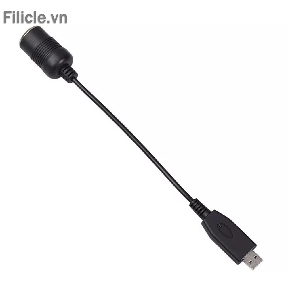 Ổ cắm tẩu thuốc lá 30cm 5V USB A Male sang 12V cho xe hơi