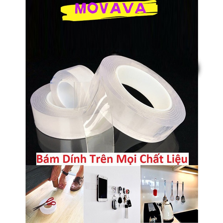 Băng dính trong suốt 2 mặt đa năng MOVAVA dán được trên mọi vật dụng siêu dính hiệu quả Shop Movava